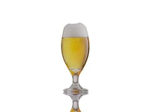 glass of beer on white background - 3d rendering