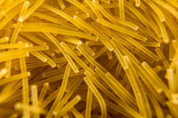 Detail noodles to make a delicious soup, macro photography