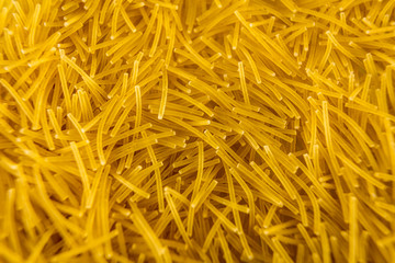 Soup noodles photographed with macro photography