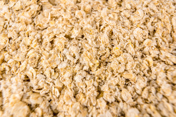 Oatmeal texture for a good breakfast, macro photography
