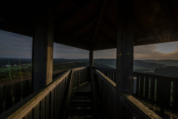 360 degree wide view on a german low mountain range