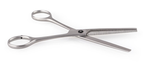 silver  hair scissors isolated on white background