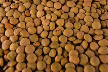 Lentils photographed with macro photography, food photography
