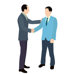 Fototapeta premium vector, isolated, flat style people men businessmen shaking hands