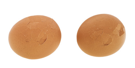 Boiled chicken eggs  isolated on white background.