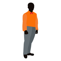 vector, isolated, silhouette of a man in colored clothes