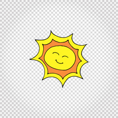 Sun. Simple hand drawn icon. Isolated vector illustration.