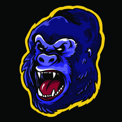 gorilla head vector logo mascot design