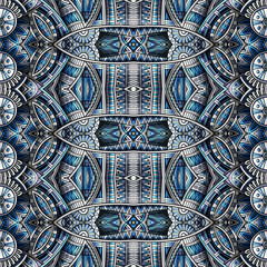 Abstract ethnic rug ornamental seamless pattern. Vector vintage background.