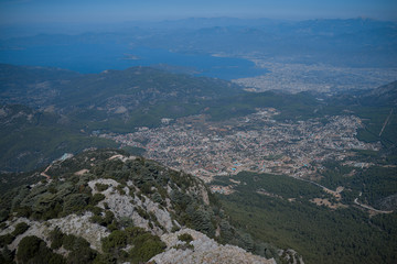 Mountains and sea top view.