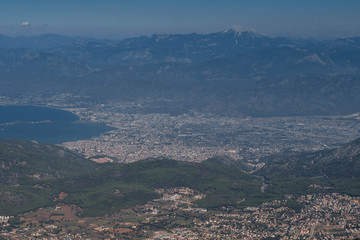 Mountains and sea top view.