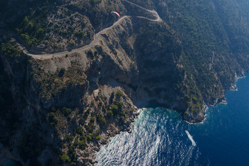 Mountains and sea top view.