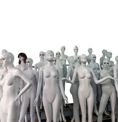 Quarantine concept Undressed Dummy. Plastic woman. Fashion. Style. Naked mannequin. Woman mannequin Fashion show.