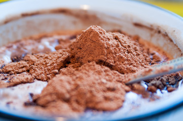making homemade chocolate
