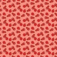 seamless pattern of java apple or red guava on a pink background. The fruit of java.