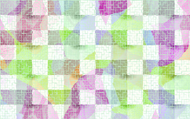 colorful pink,blue,and green  mosaic tile   abstract layout ,template,banner background