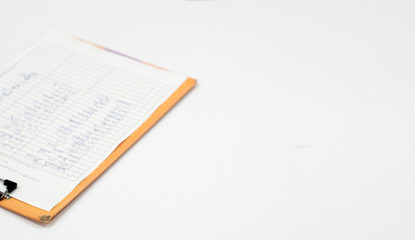 notebook on office table with copy space