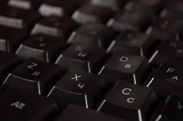 Abstract background of black computer keyboard.