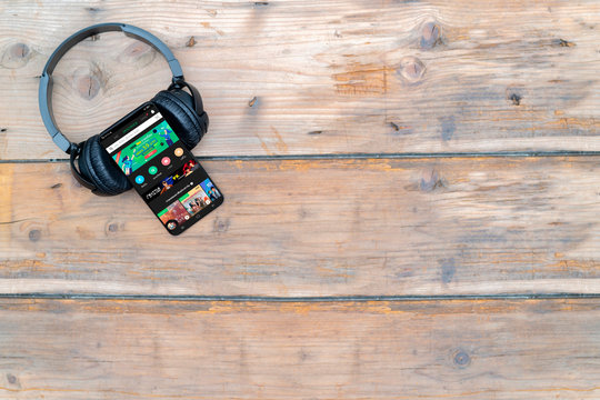 23 March 2020 Bangkok, Thailand. Using the joox app