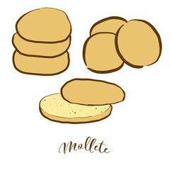 Colored drawing of Mollete bread
