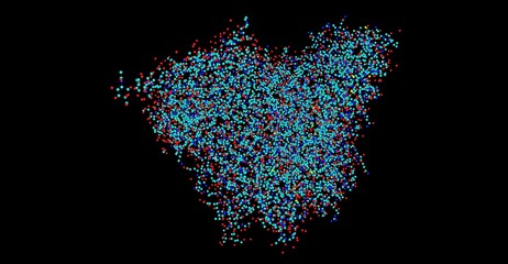 Acid alpha-glucosidase molecular structure isolated on black