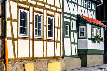 Fototapeta na wymiar typcial half timbered facade in germany