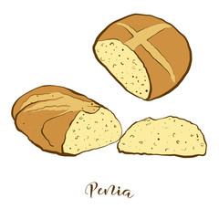 Colored drawing of Penia bread