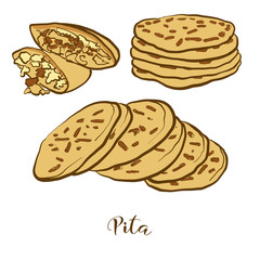 Colored drawing of Pita bread