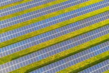 a modern solar cell park from above