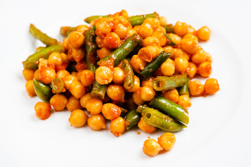 spicy chickpea with green beans