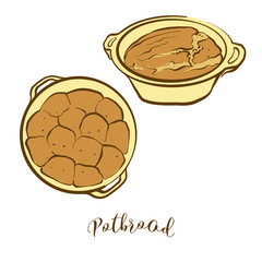 Colored drawing of Potbrood bread