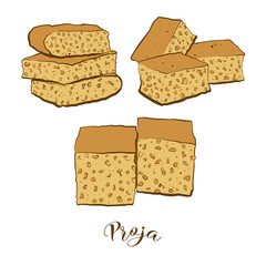 Colored drawing of Proja bread