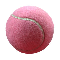 Pink tennis ball isolated on a white background