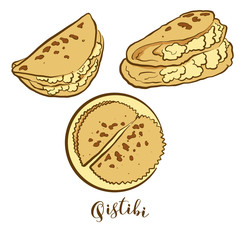 Colored drawing of Qistibi bread