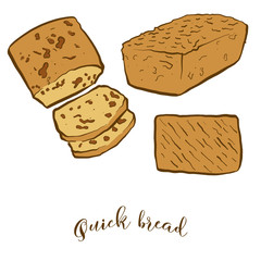 Colored drawing of Quick bread bread
