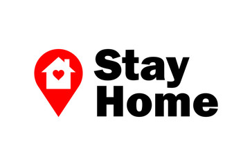 Stay home vector coronavirus concept on a white background.