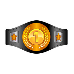 Champion belt box award sport icon flat web sign symbol logo label