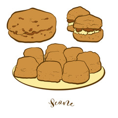 Colored drawing of Scone bread