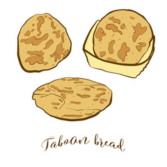 Colored drawing of Taboon bread bread