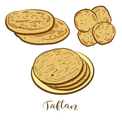 Colored drawing of Taftan bread