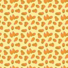 seamless pattern with indian fig fruit on yellow background. simple vector illustration.