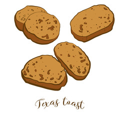 Colored drawing of Texas toast bread