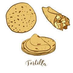 Colored drawing of Tortilla bread