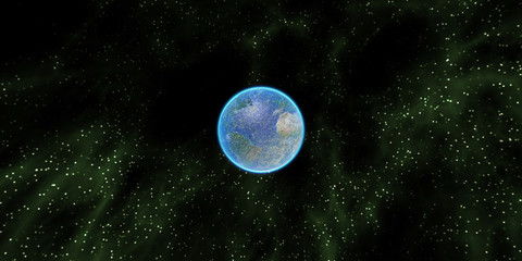 Obraz na płótnie Canvas Alien planet in free space. 3D rendering