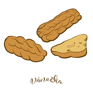 Colored drawing of V&aacute;nočka bread