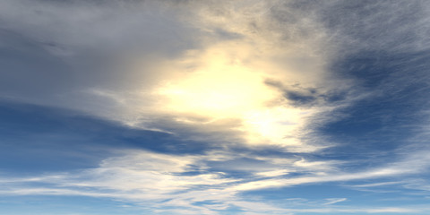 The sky and the sun. 3D rendering
