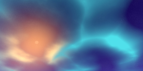 The sky and the sun. 3D rendering