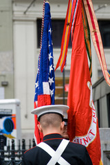 American marines with flags