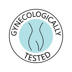 Gynecologically tested icon. Symbol for intimate gel, wapes and other gynecologically tested products