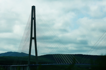 Vladivostok view of the city bridge